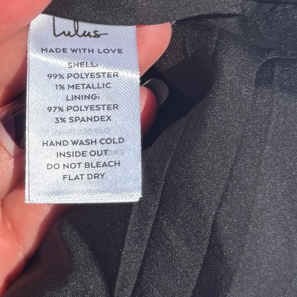 Lulus Black Metallic Stripe Mini Dress – Size XS (NWT) - Picture 6 of 6